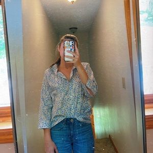 LL Bean Floral Button Up